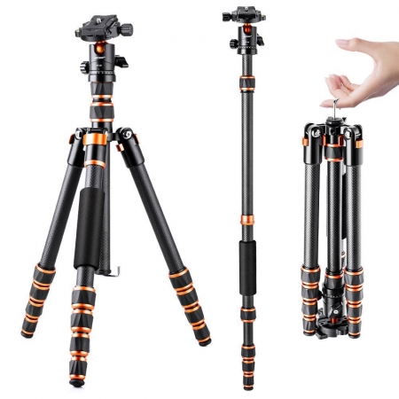 K&F Concept Lightweight Travel Tripod Carbon Fiber KF09.077V3 